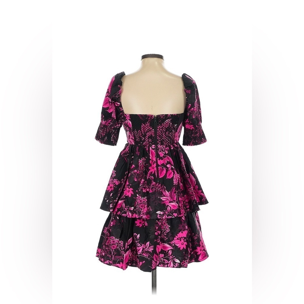 ALICE + OLIVIA Emmalou Stretch Cotton Tiered Minidress - Picture 5 of 8